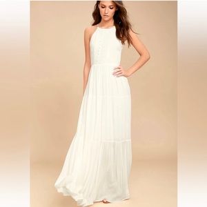 Lulus For Life Embroidered Maxi Dress women’s size small